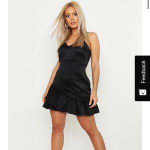 Black Ruffle Hem Dress